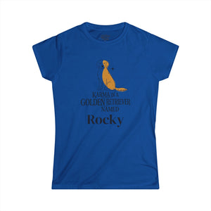 Personalize Karma Golden Retriever Name Tee | Mid Century Dog Shirt