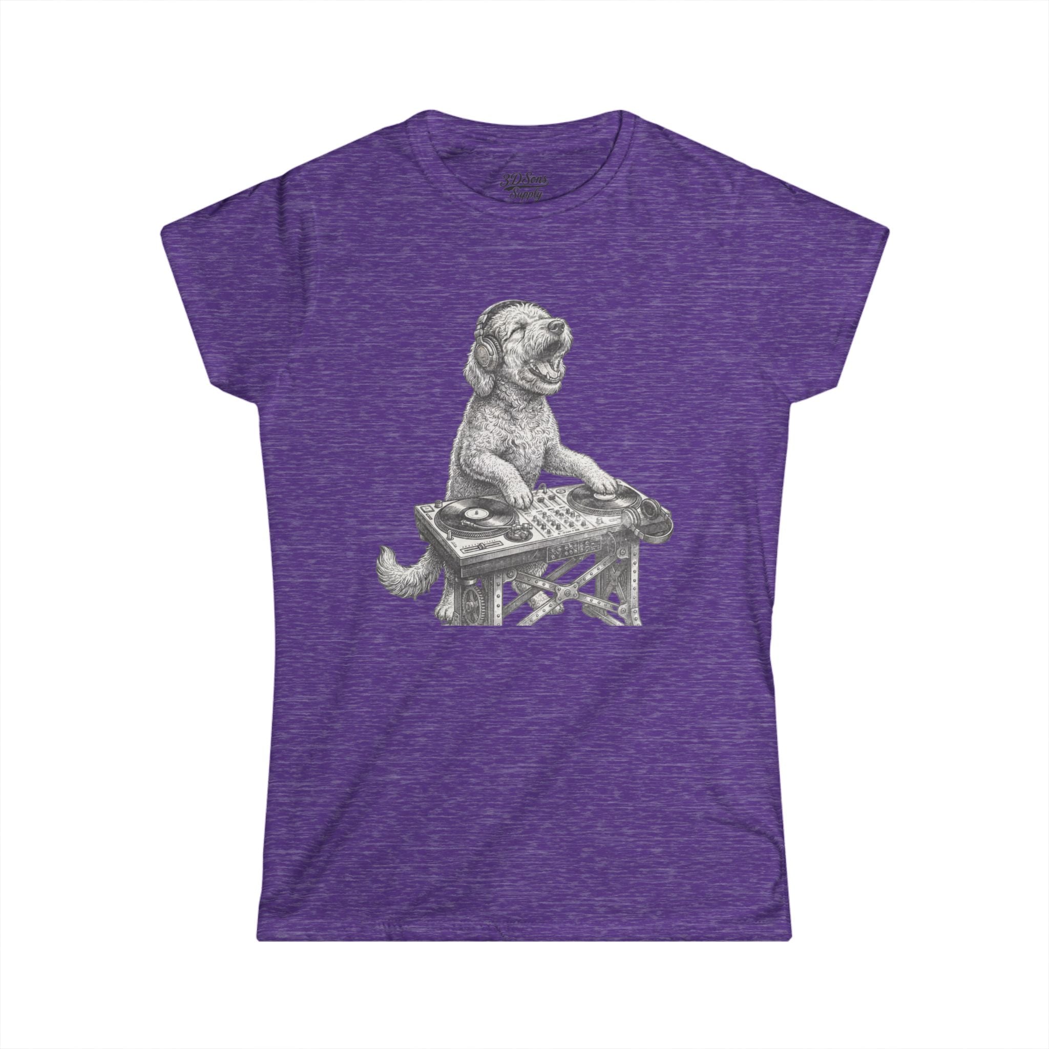 DJ Doodle Dog Women's Tee — Cute Turntable Graphic