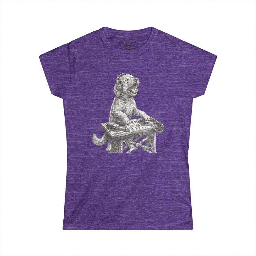DJ Doodle Dog Women's Tee — Cute Turntable Graphic