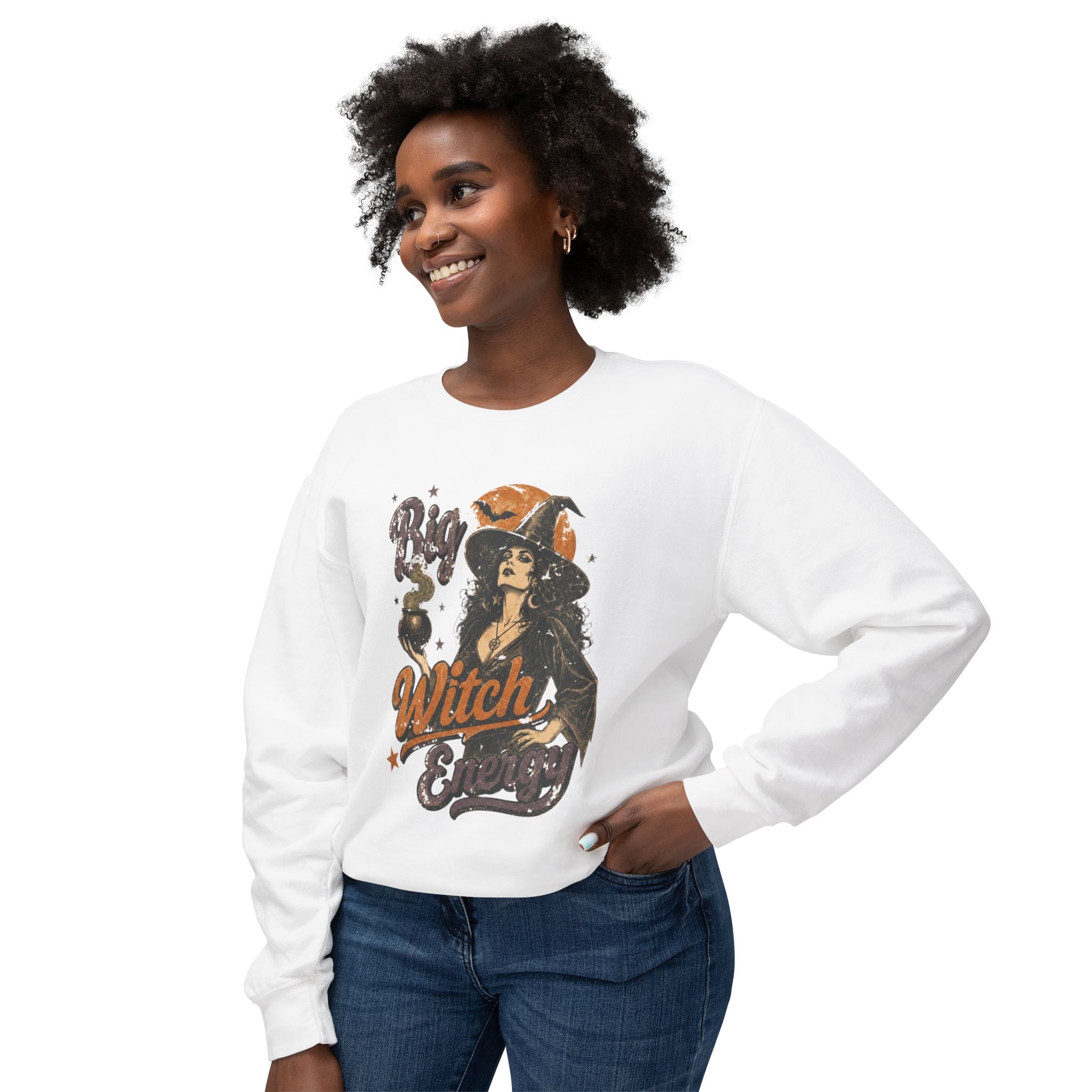Big Witch Energy Sweatshirt | Vintage Witch Graphic, Halloween Vibe