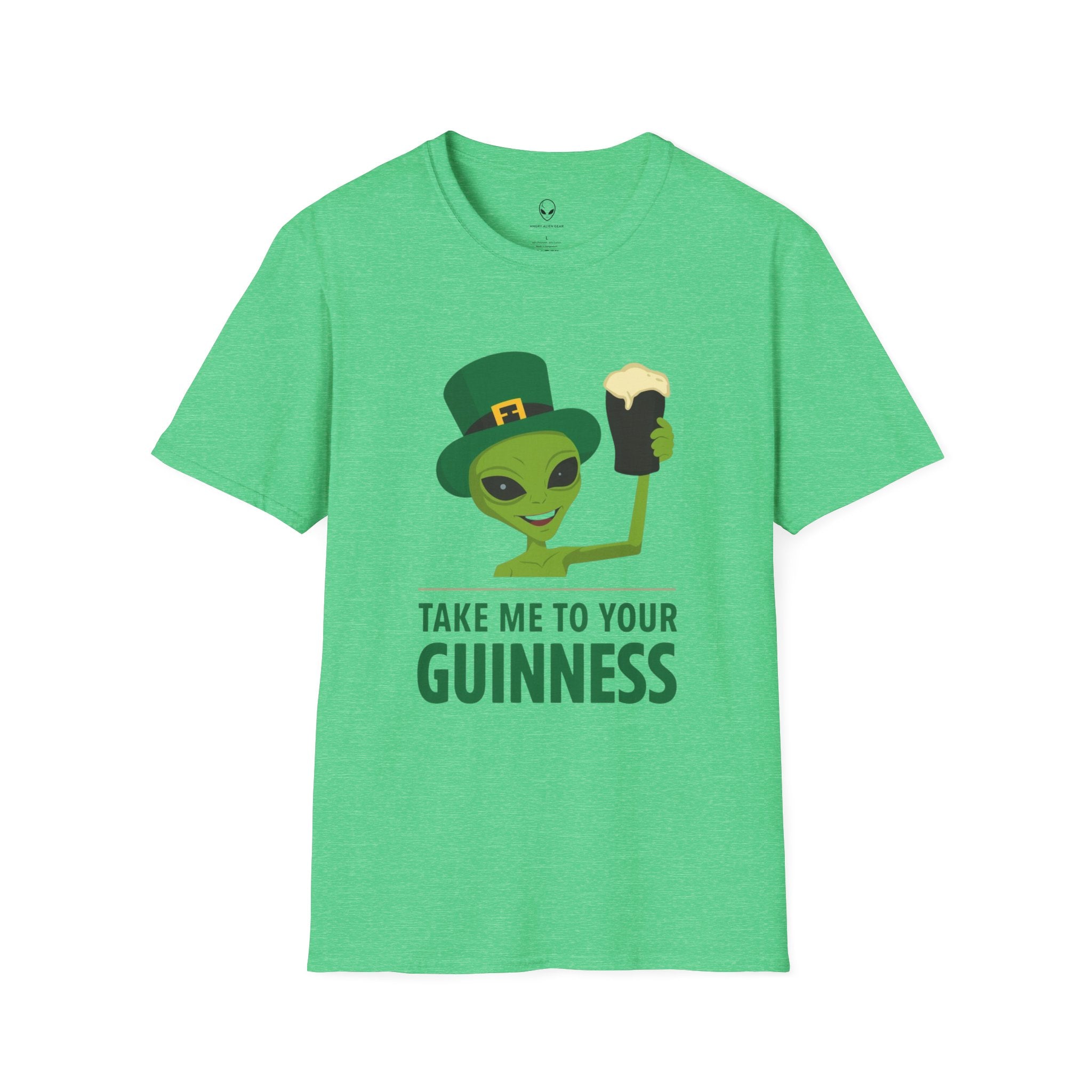 Alien Drinking Guinness Take Me To Your Guinness Tee Shirt, St. Patricks Day Alien