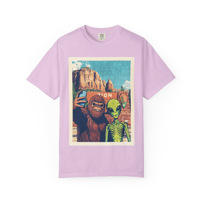Alien & Bigfoot Zion National Park T-Shirt — National Park Adventure Tee