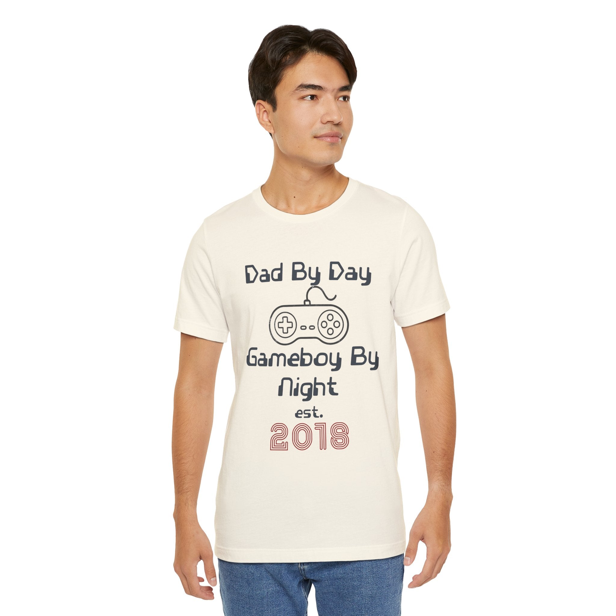 Personalized Dad By Day Gamer By Night T-Shirt,  90's Retro Controller Tee