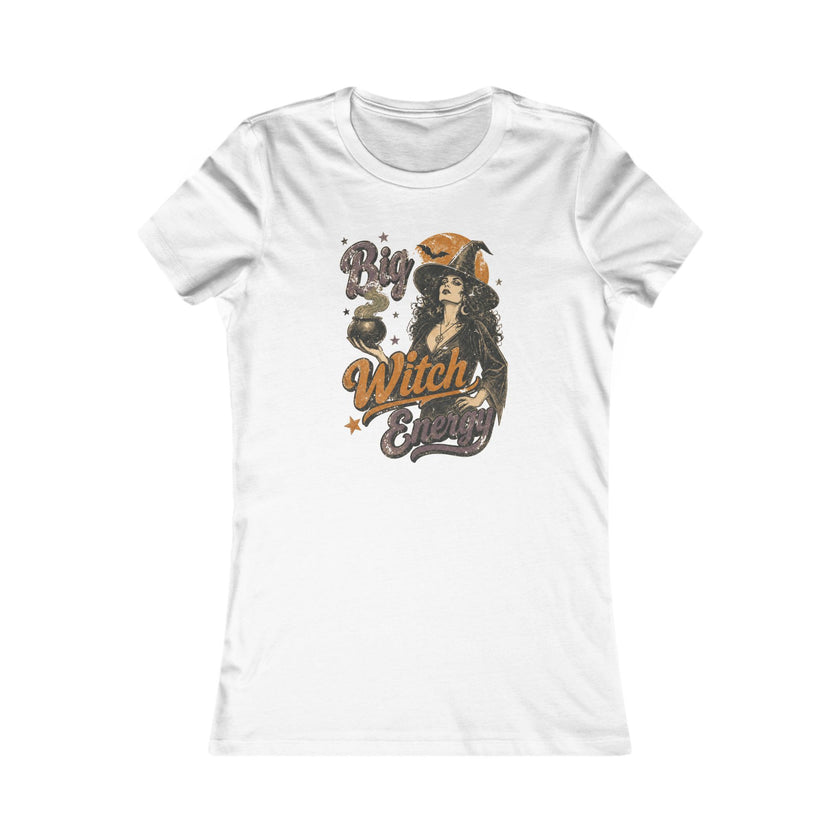 Retro Big Witch Energy Women's Halloween Tee Shirt