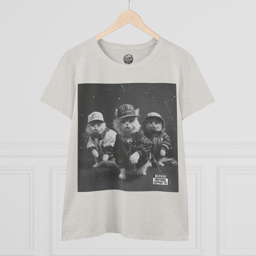 Women's 90s Kitten Hip Hop Album Cover Tee | Kittens Dressed as Rappers
