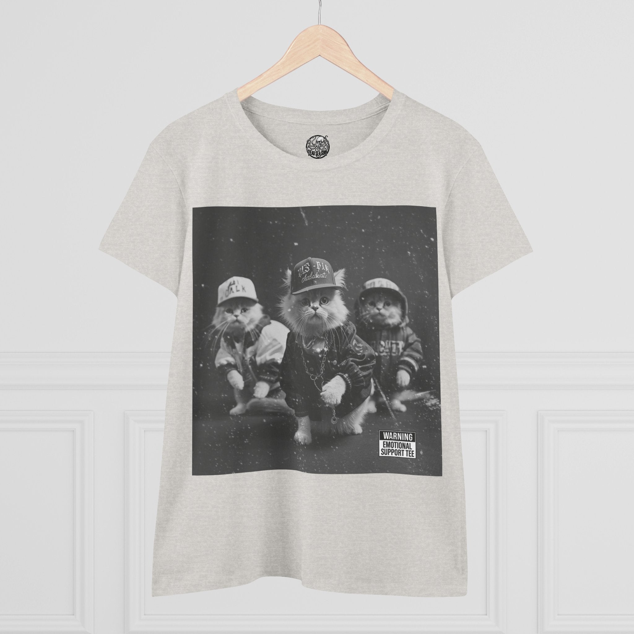 Women's 90s Kitten Hip Hop Album Cover Tee | Kittens Dressed as Rappers