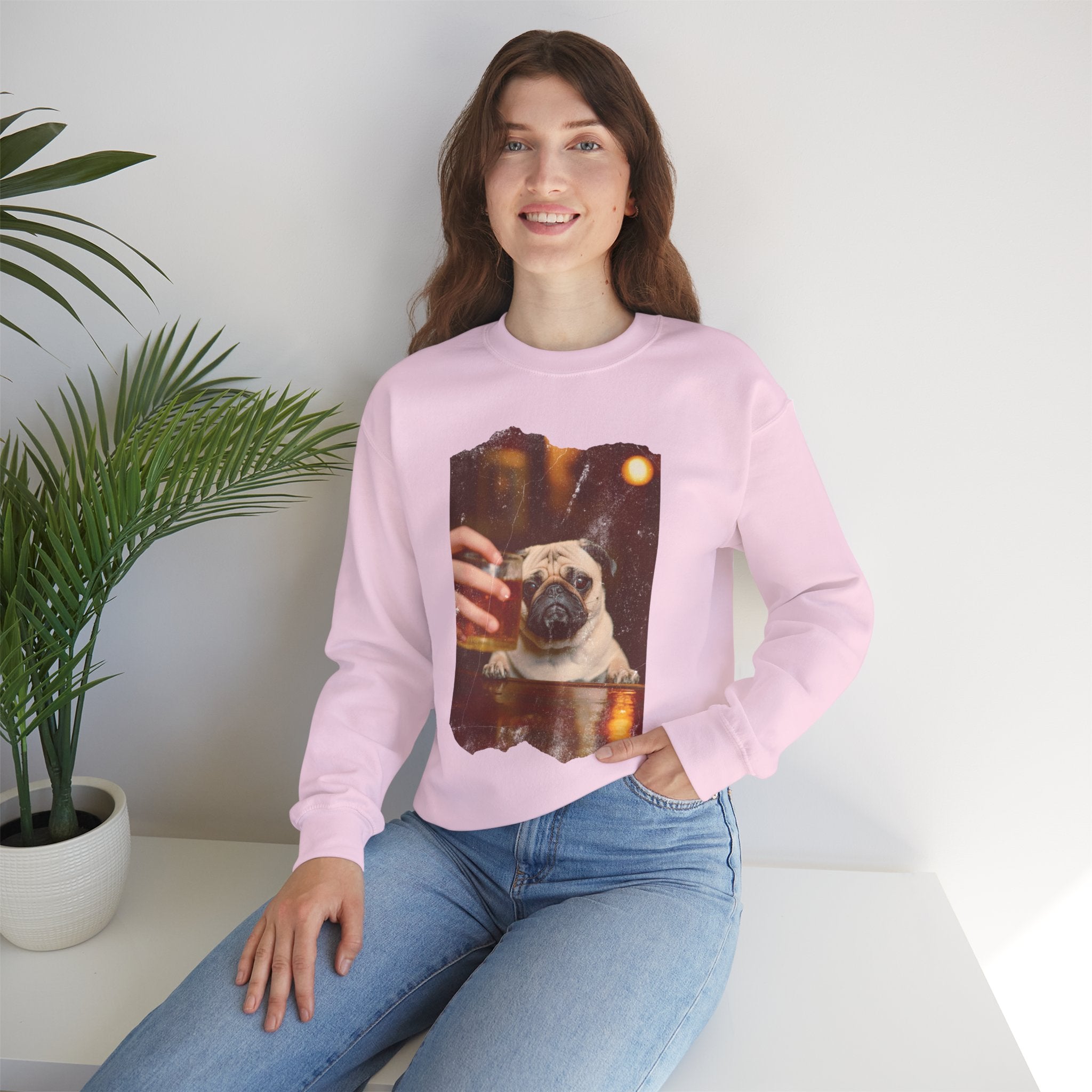 Drunk Pug Crewneck Sweatshirt