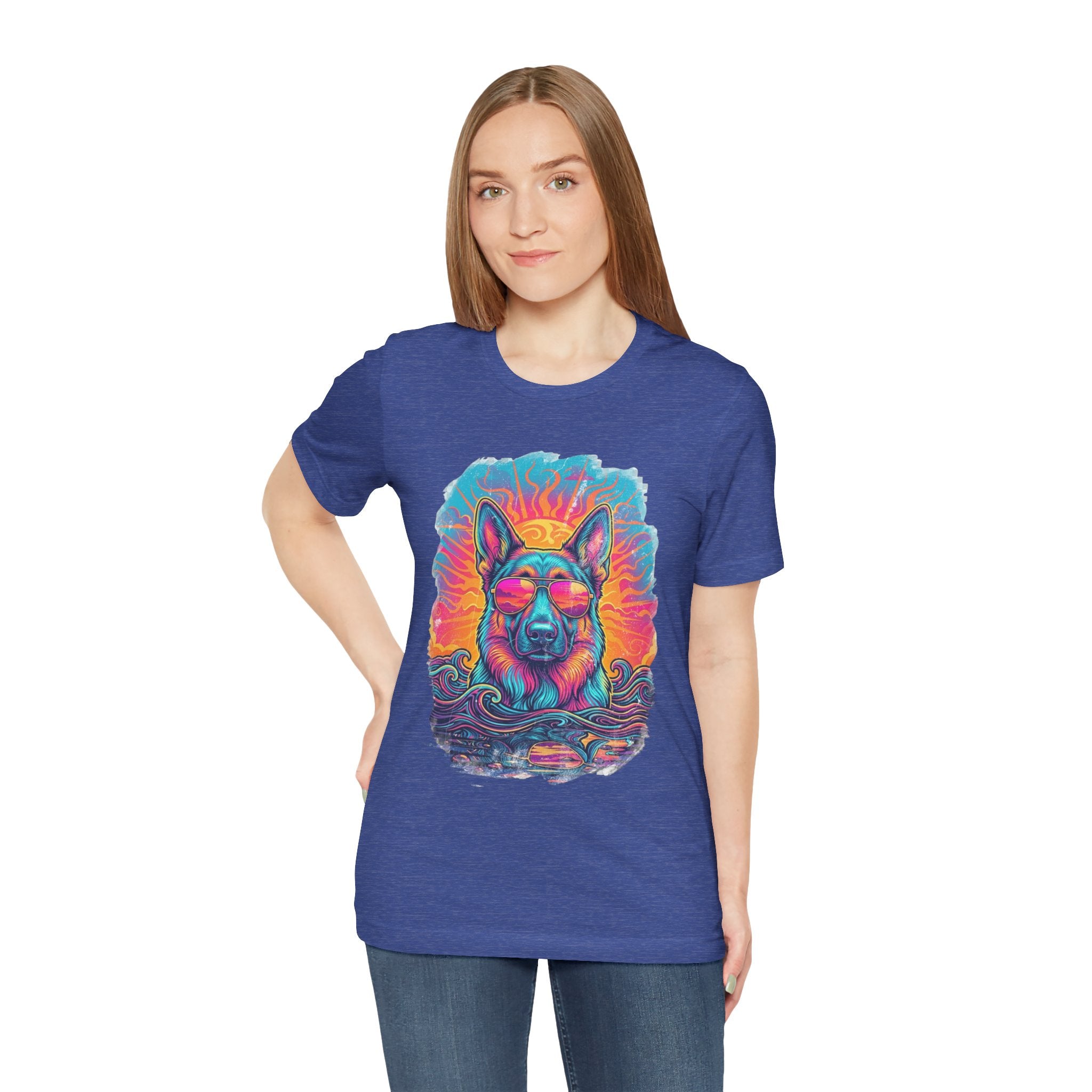 German Shepherd Retro 90s Vice City Tee