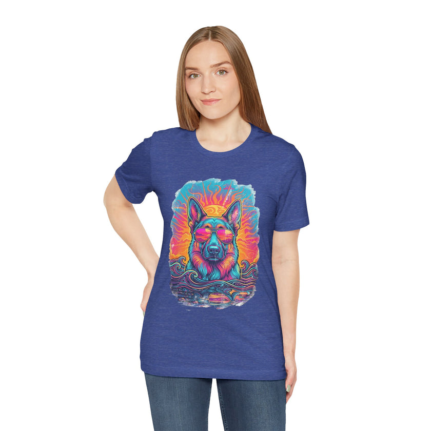 German Shepherd Retro 90s Vice City Tee
