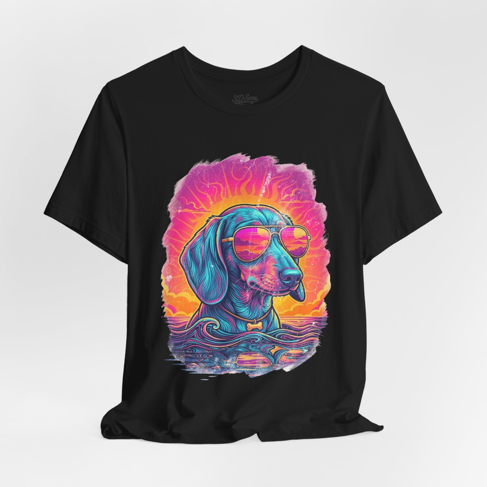 Dachshund Vice City Retro Tee 90's style