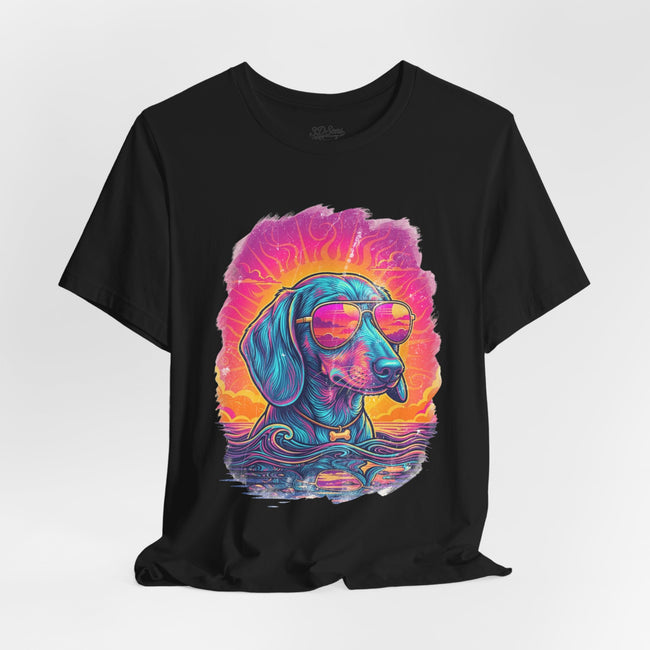 Dachshund Vice City Retro Tee 90's style