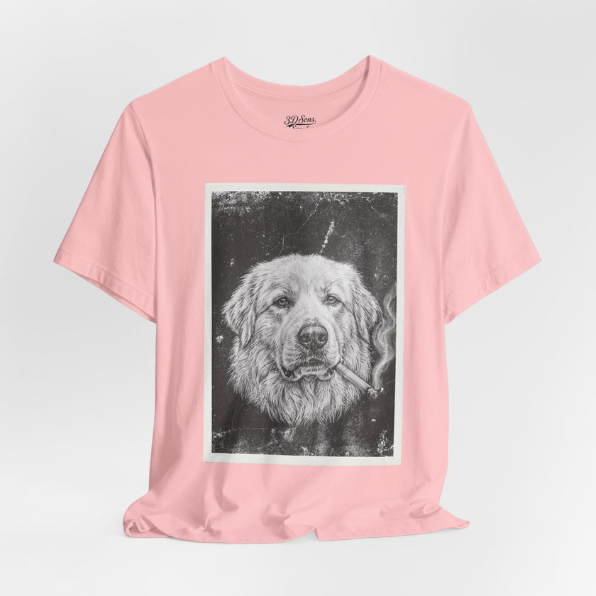 Great Pyrenees Smoke Photo Tee — Vintage Pup Graphic T-Shirt