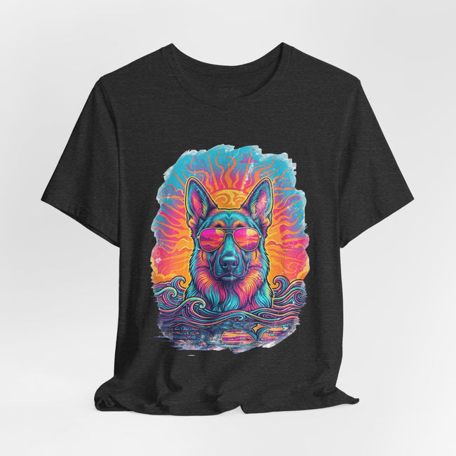 German Shepherd Retro 90s Vice City Tee