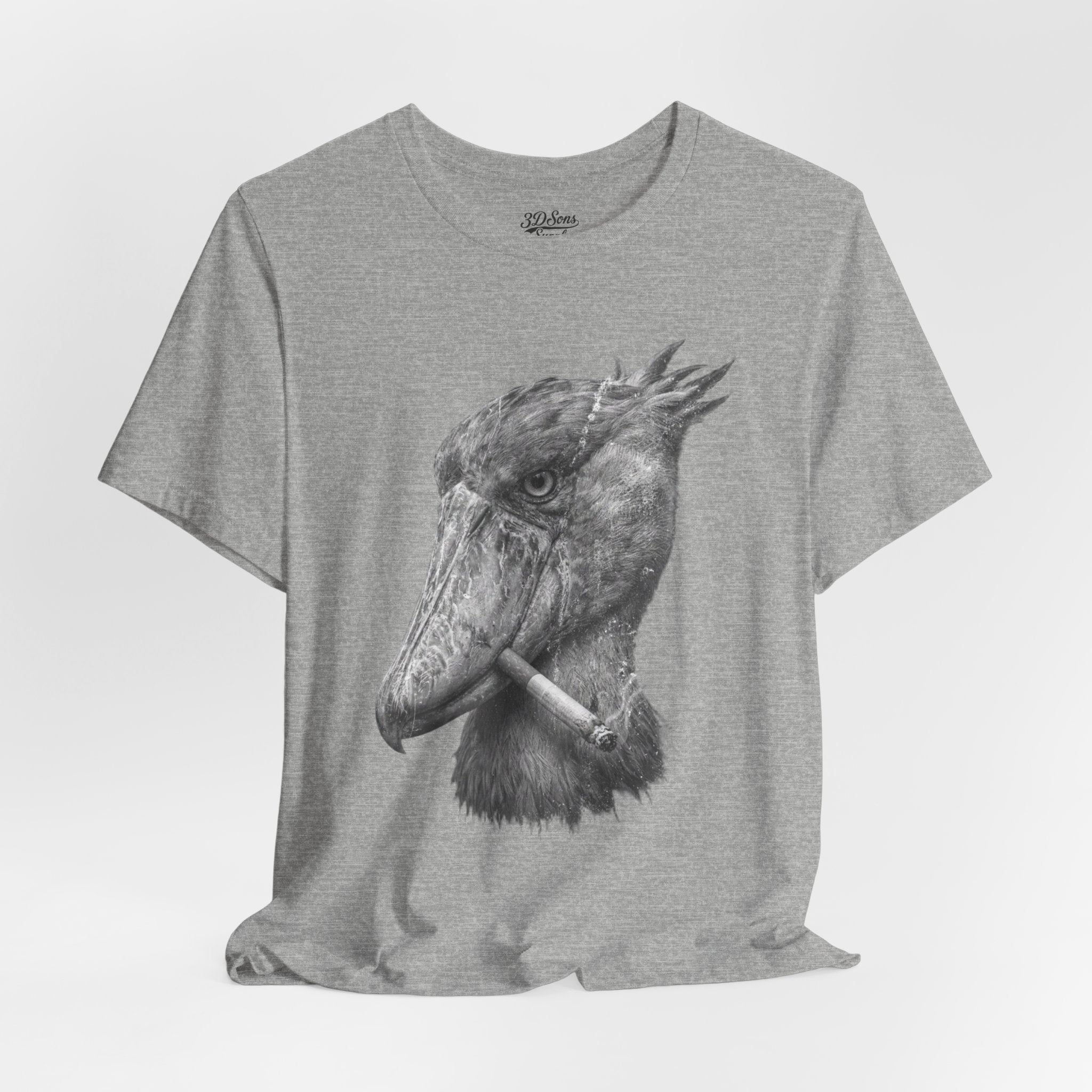 Smoking Shoebill Stork T-Shirt — Quirky Bird Graphic Tee