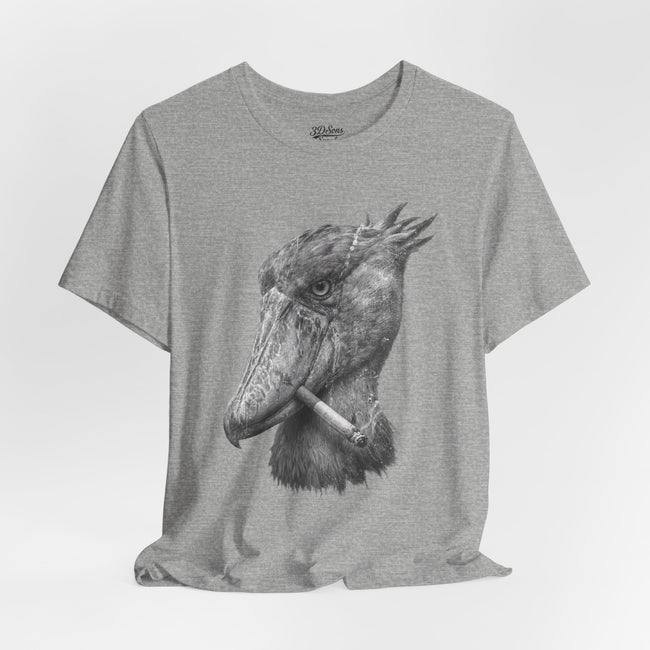 Smoking Shoebill Stork T-Shirt — Quirky Bird Graphic Tee