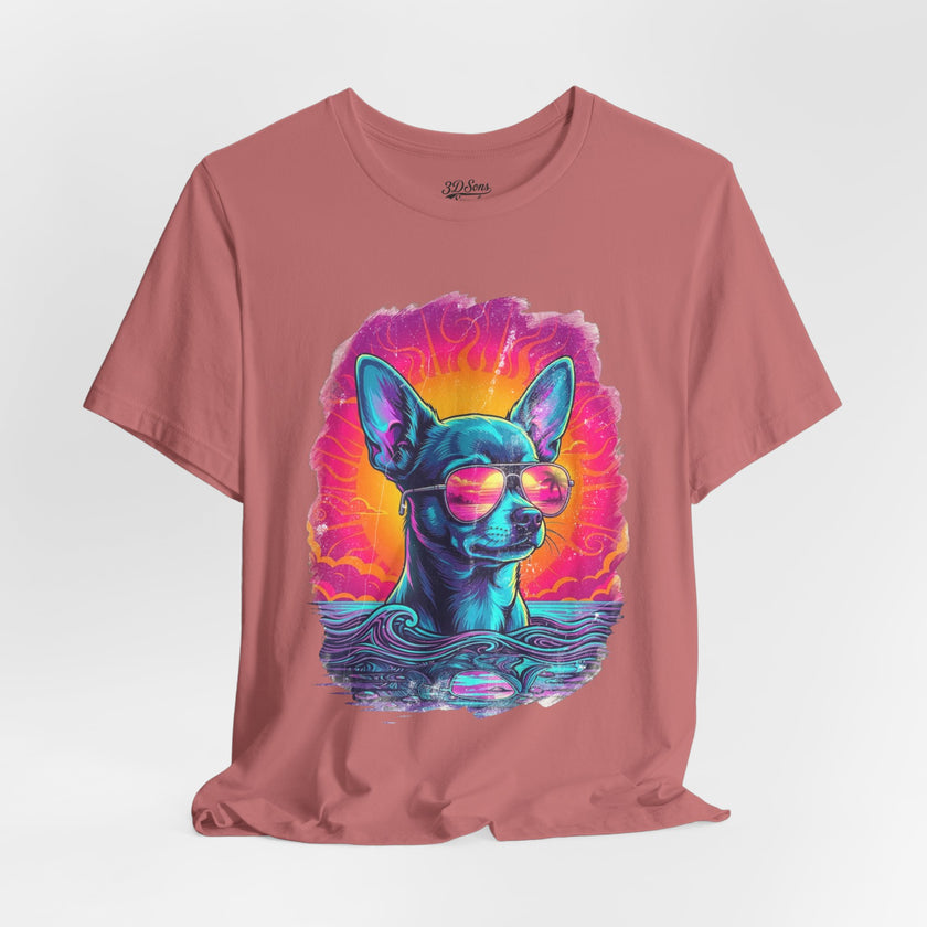 Chihuahua Vice City Retro Tee — 90s Vintage Dog Graphic T-Shirt