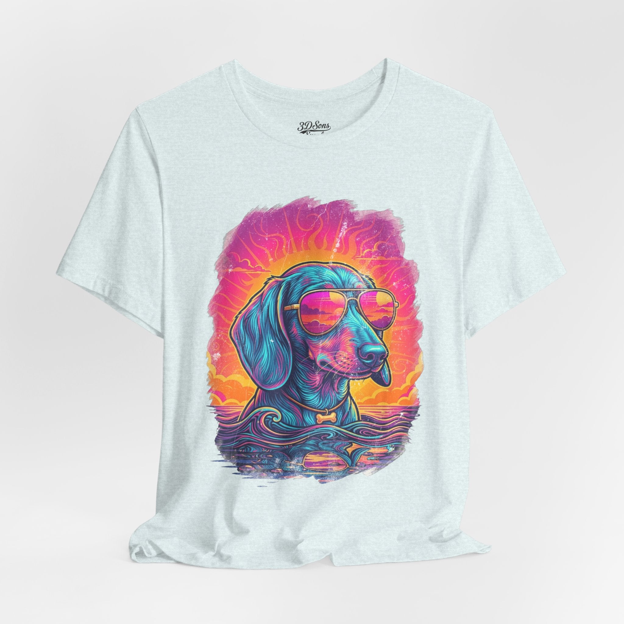 Dachshund Vice City Retro Tee 90's style