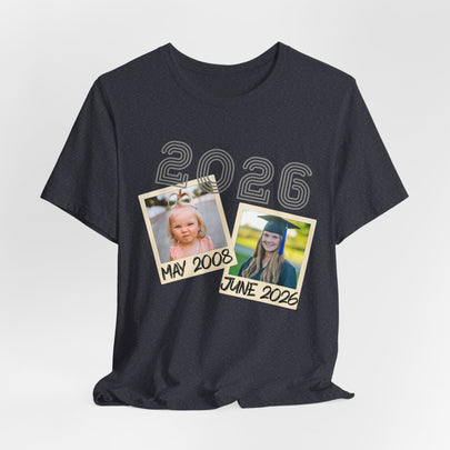 Personalized Custom Graduation & Parent Gift - Throwback Photo Memory Tee