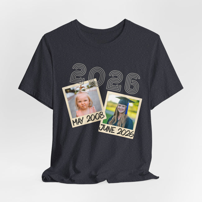 Personalized Custom Graduation & Parent Gift - Throwback Photo Memory Tee