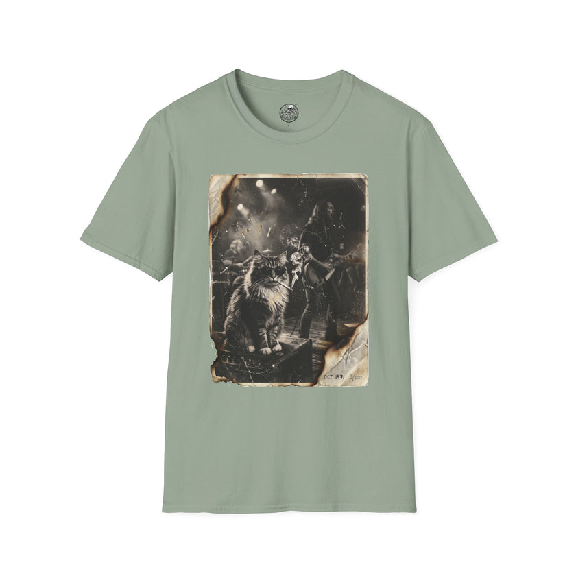 Vintage Rockstar Cat T-Shirt | Retro Rock Art Graphic Tee – 3D Sons Supply Co