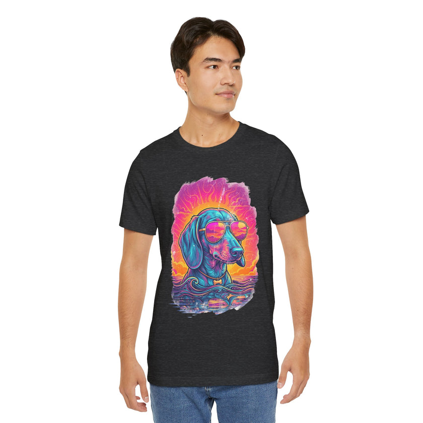 Dachshund Vice City Retro Tee 90's style