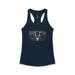 American Flag Longhorn Skull Women's Racerback Tank