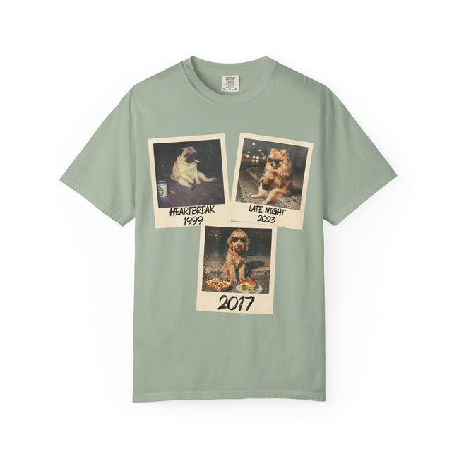 Personalized Polaroid Photo Tee — Custom 3 Image & Text Options