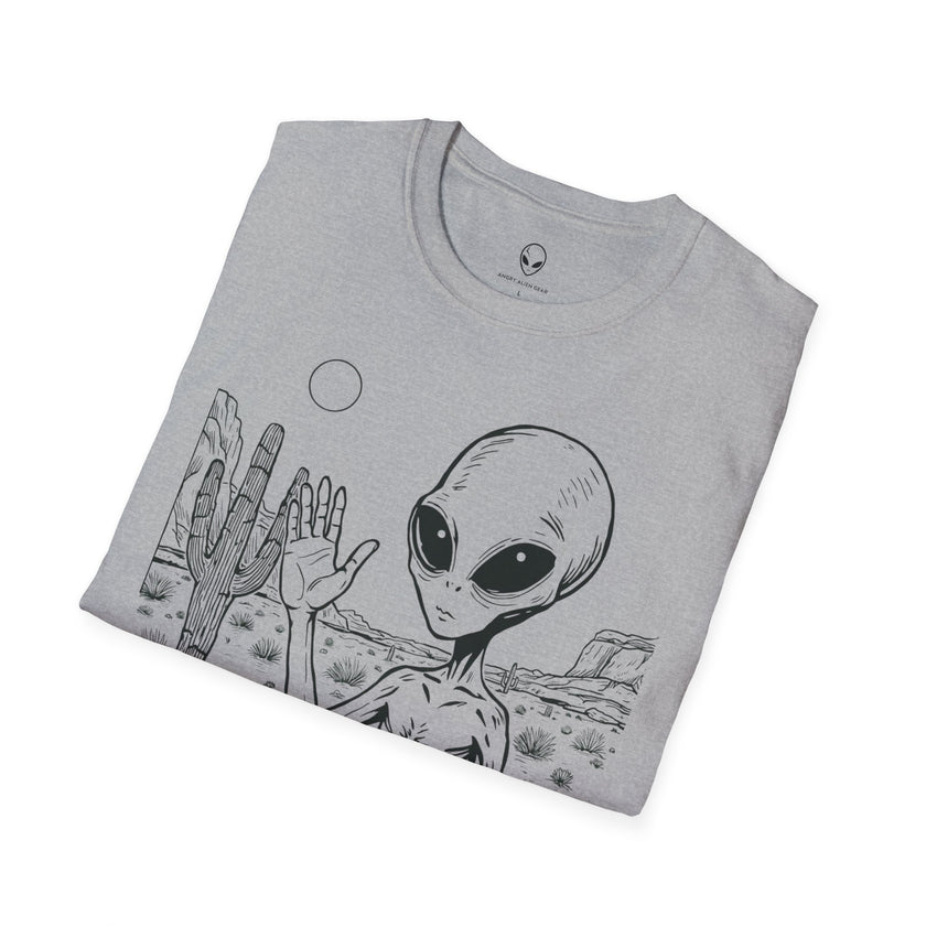 Happy Desert Alien Tee | Funny Area 51 Extraterrestrial Shirt – 3D Sons Supply Co