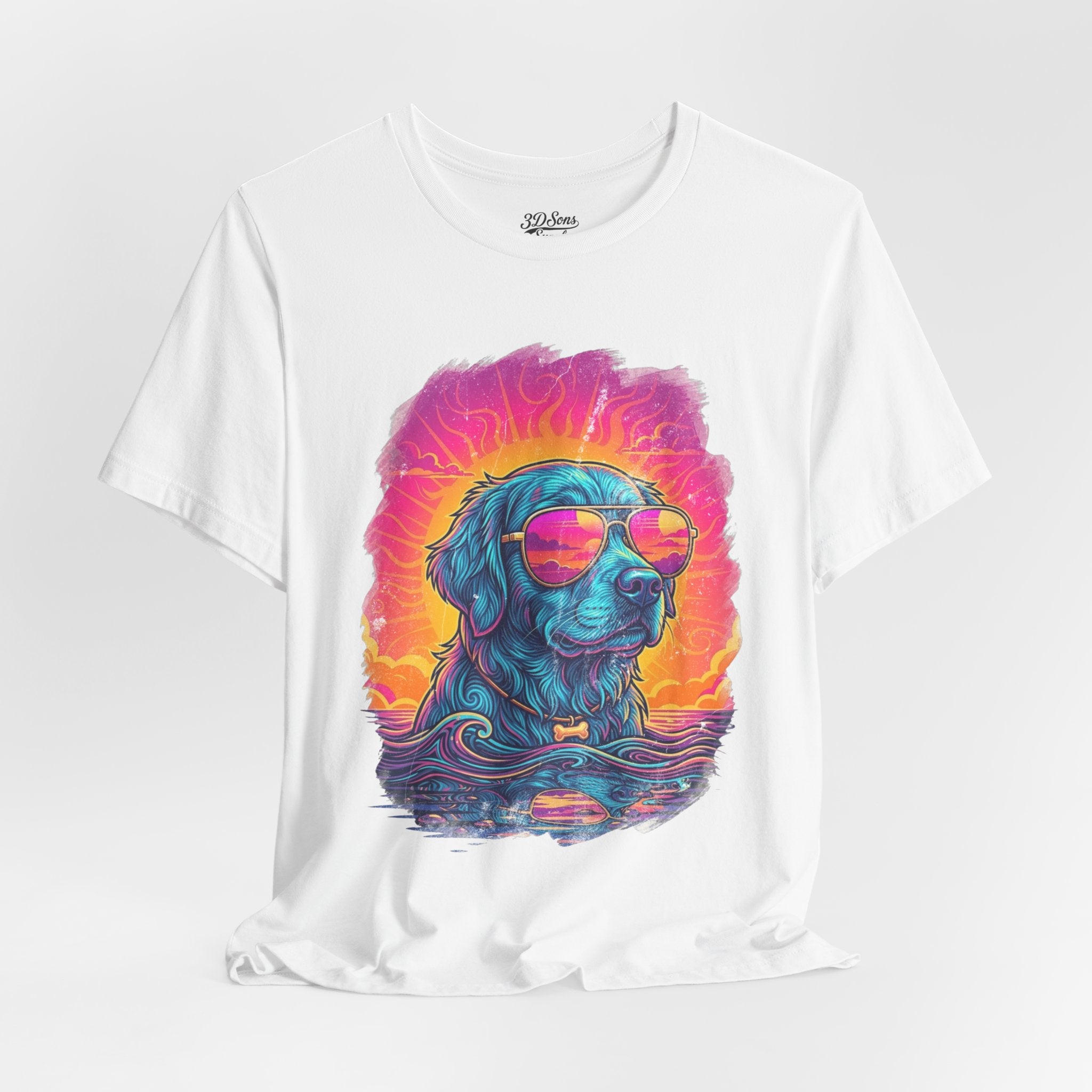 Golden Retriever Retro 90s Tee — Vice City Pet Graphic T-Shirt