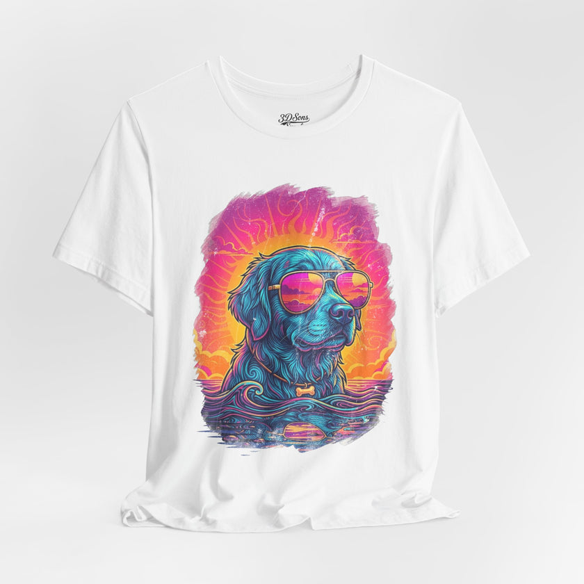 Golden Retriever Retro 90s Tee — Vice City Pet Graphic T-Shirt