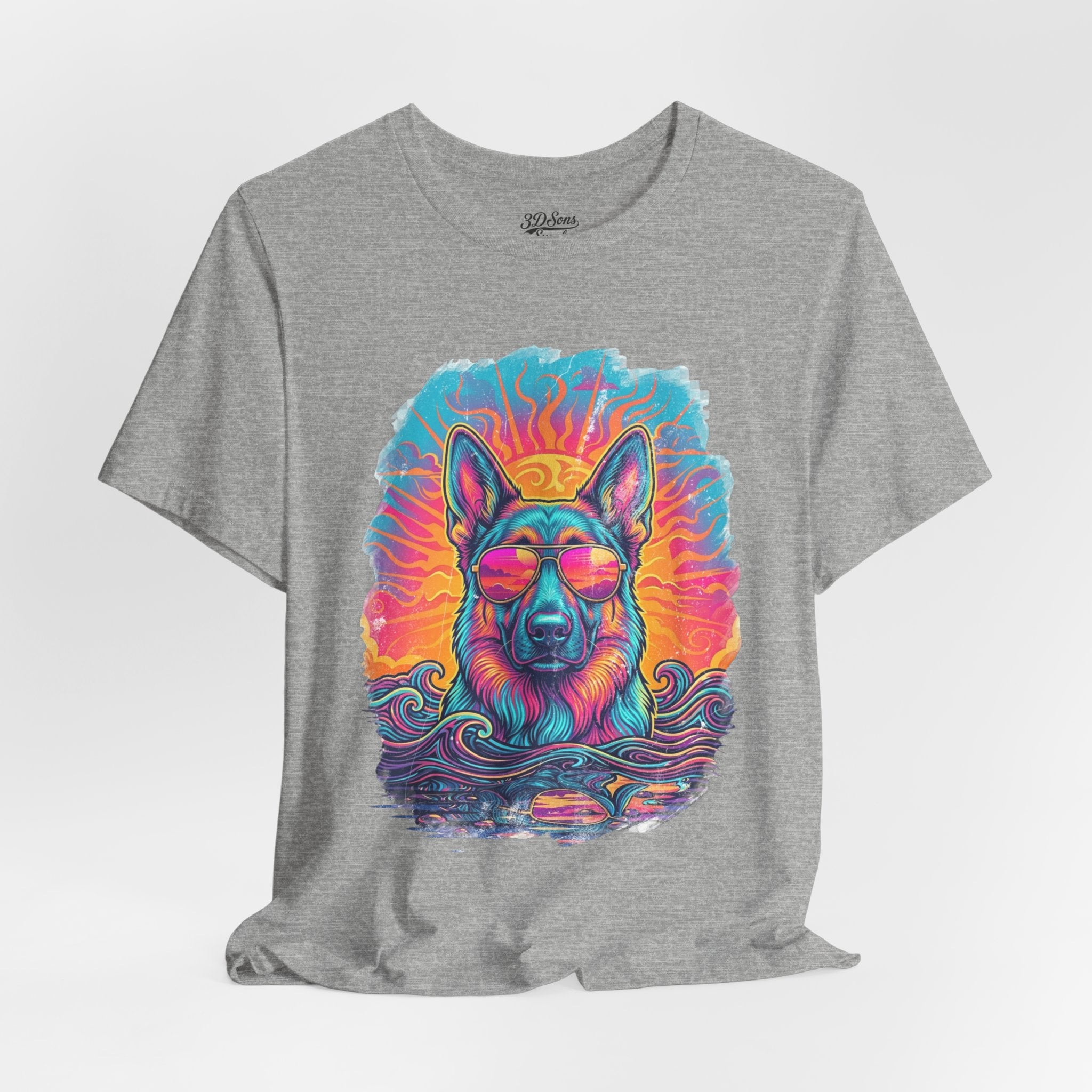 German Shepherd Retro 90s Vice City Tee