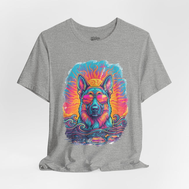 German Shepherd Retro 90s Vice City Tee