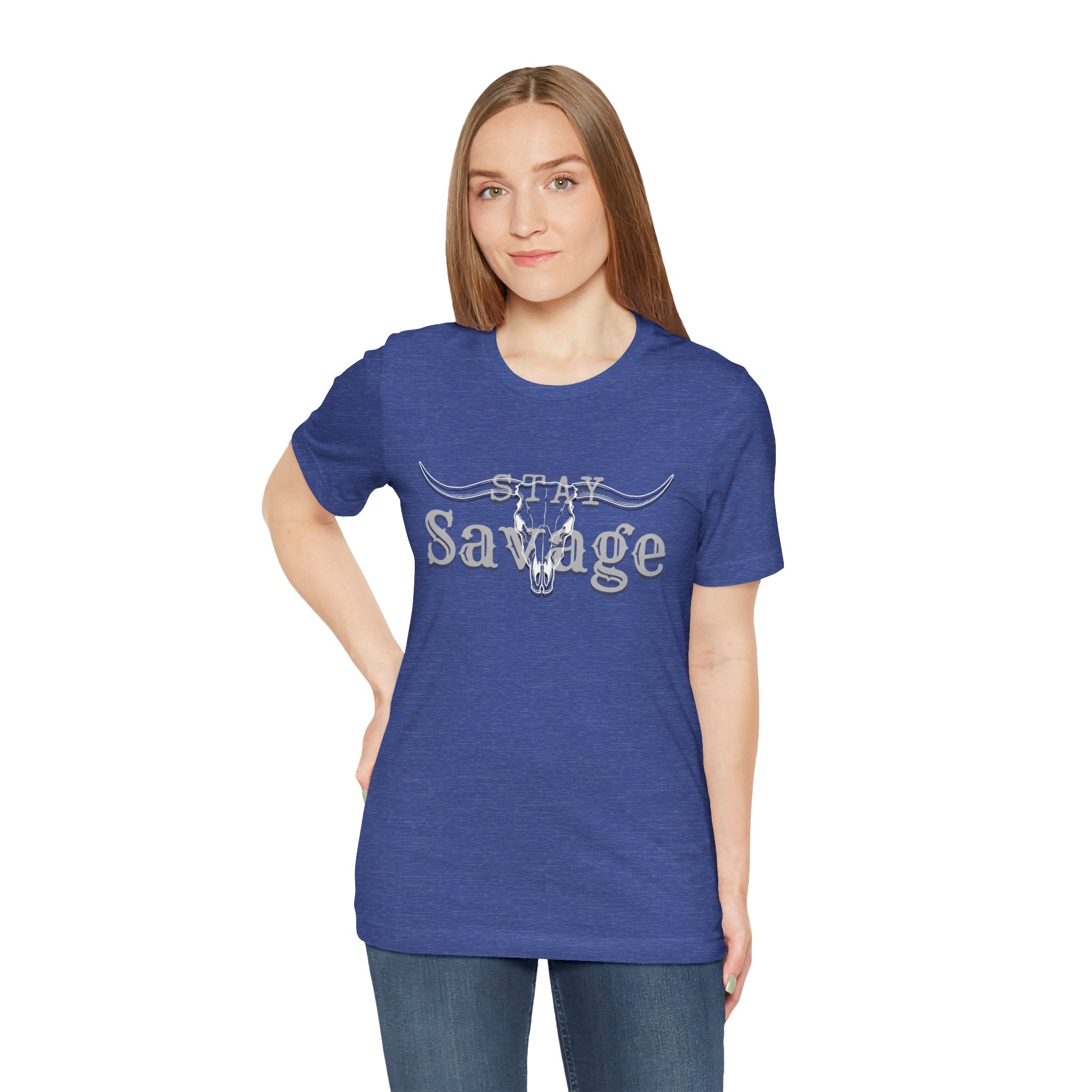 Stay Savage Longhorn Tee - Vintage Texas Skull T-Shirt
