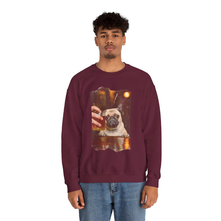 Drunk Pug Crewneck Sweatshirt