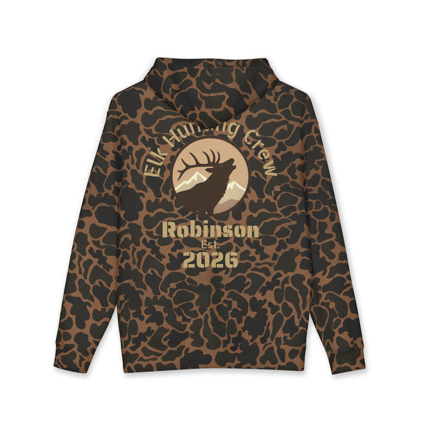 Personalized Elk Hunting Crew Hoodie — Personal Elk Silhouette Pullover