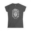 Shoebill Stork Portrait Retro Smoking Graphic Tee — Women's Softstyle T‑Shirt