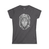 Shoebill Stork Portrait Retro Smoking Graphic Tee — Women's Softstyle T‑Shirt