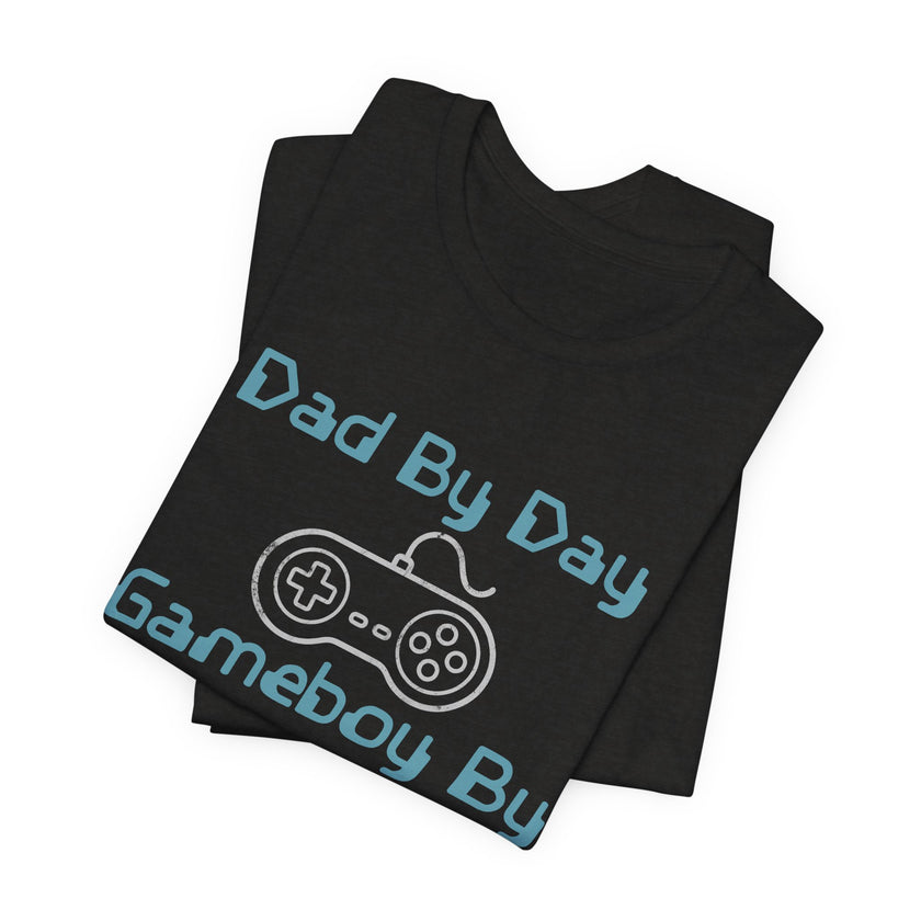 Personalized Dad By Day Gamer By Night T-Shirt,  90's Retro Controller Tee