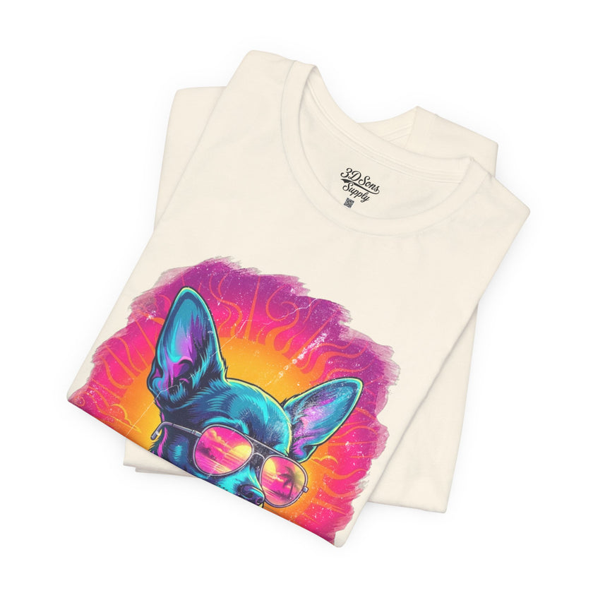 Chihuahua Vice City Retro Tee — 90s Vintage Dog Graphic T-Shirt