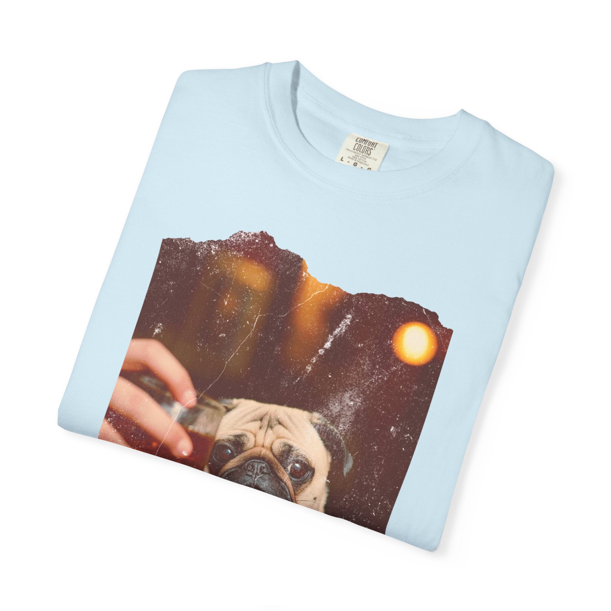 Pug At The Bar T-Shirt — Funny Vintage Pug Drinking Graphic Tee