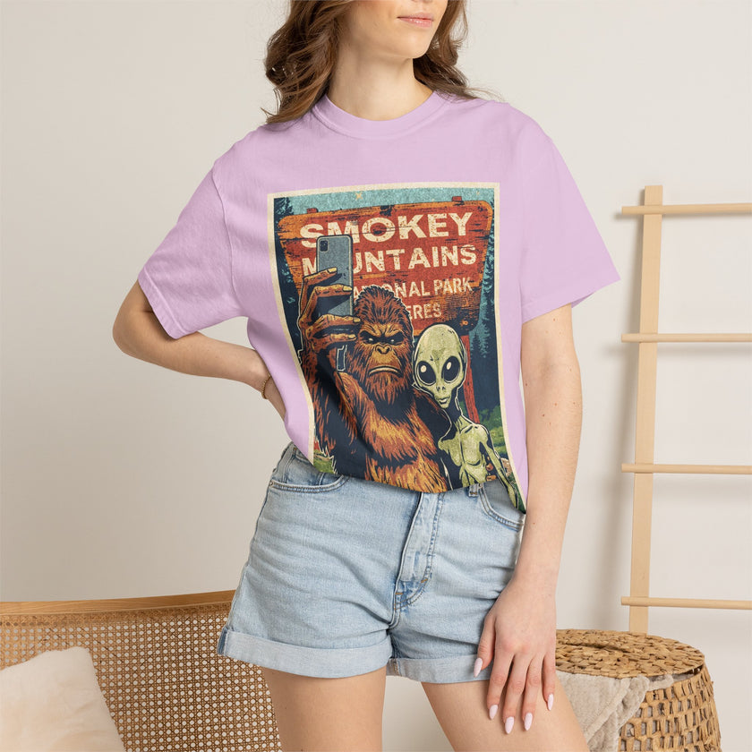 Smoky Mountains Alien & Bigfoot T-shirt — National Park Adventure Tee