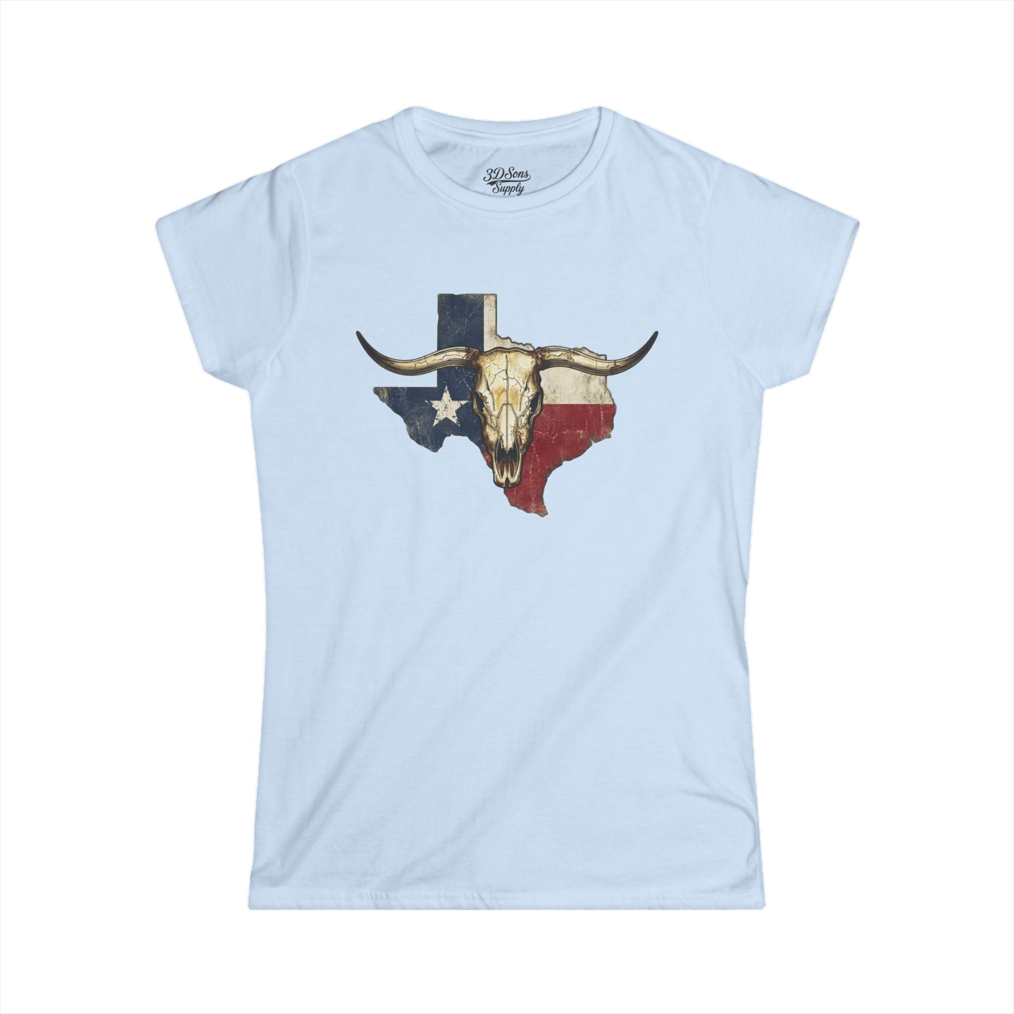 Texas Longhorn Skull Women's Tee — Rugged Western Graphic Shirt