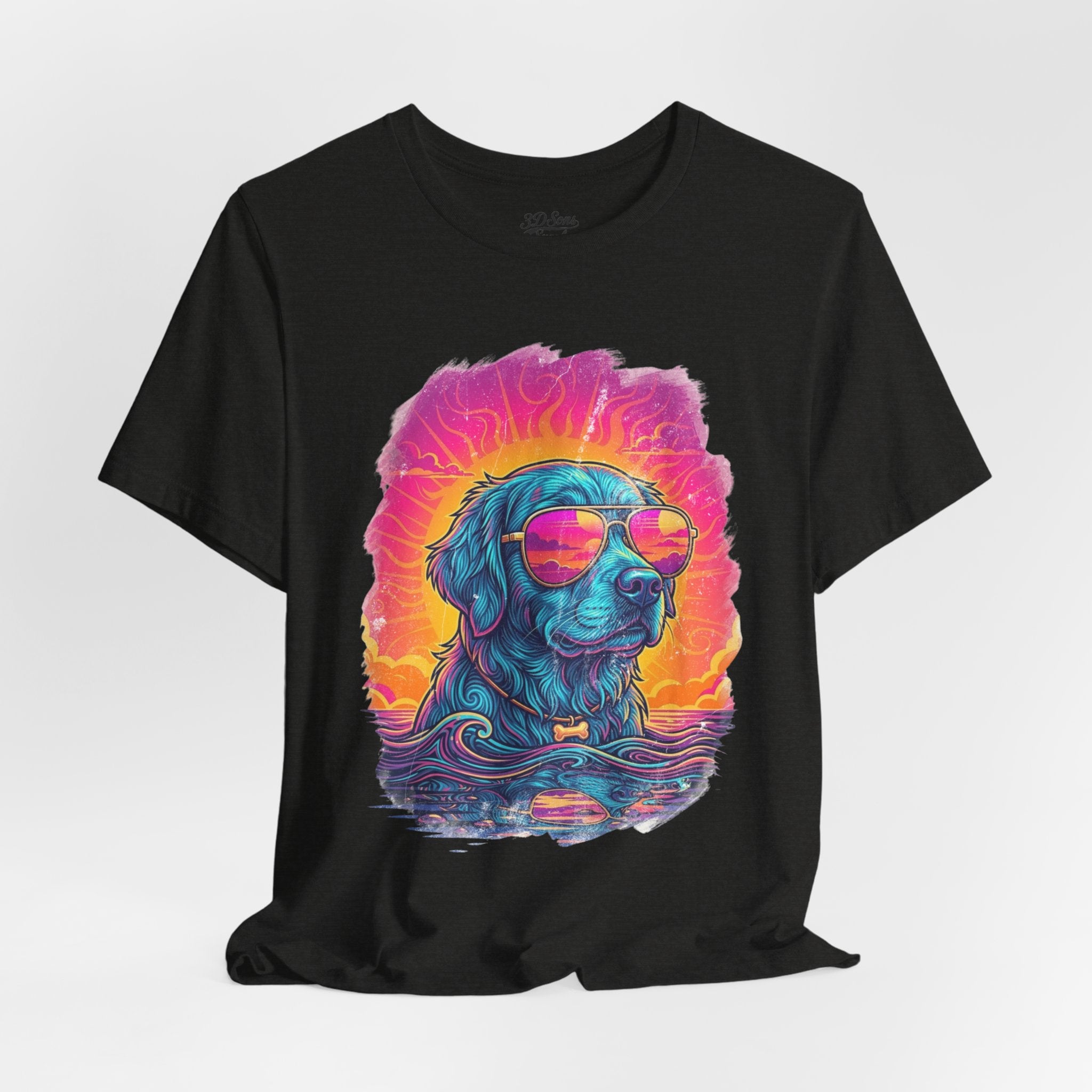 Golden Retriever Retro 90s Tee — Vice City Pet Graphic T-Shirt