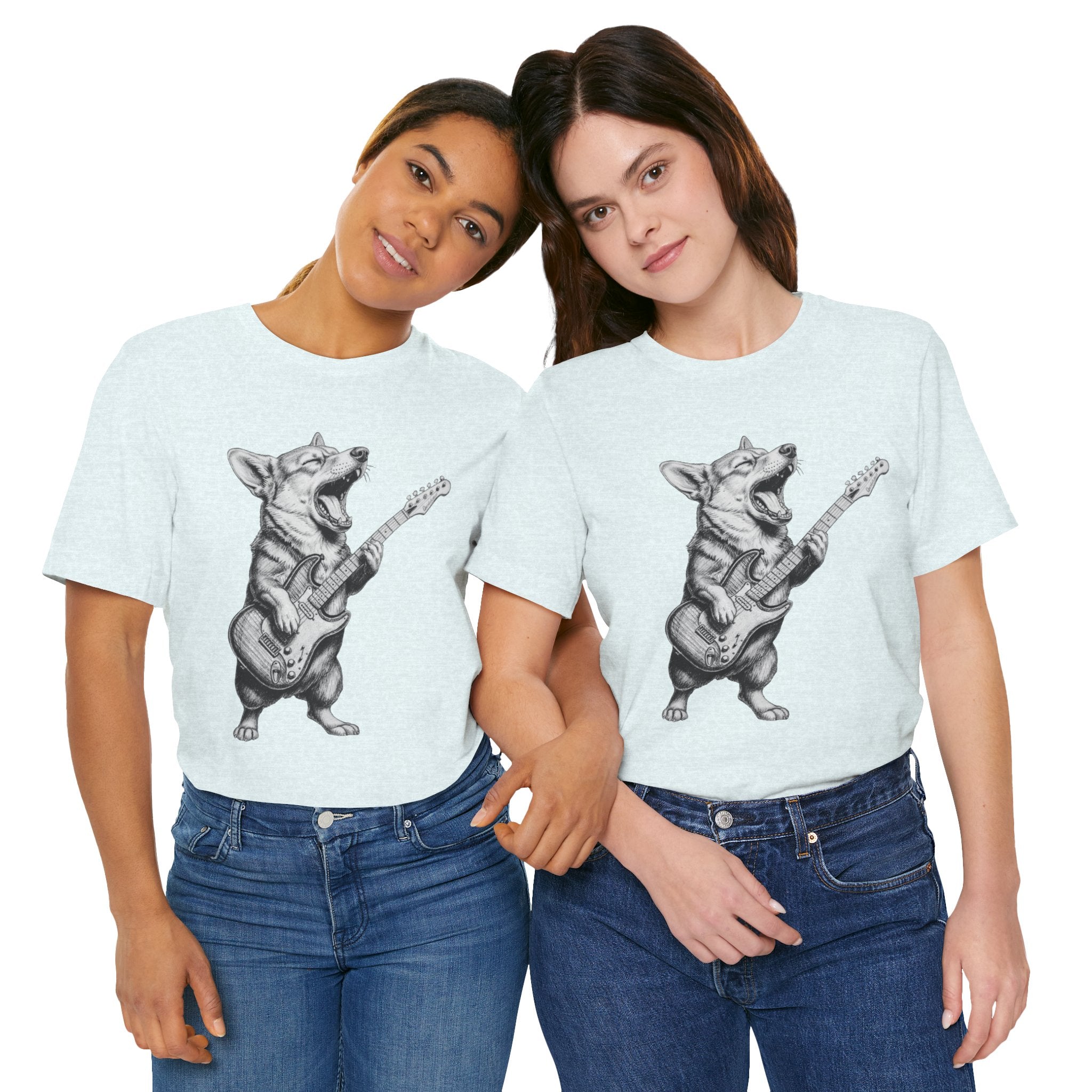 Corgi Rockstar T‑Shirt — Guitar Playing Dog Graphic Tee