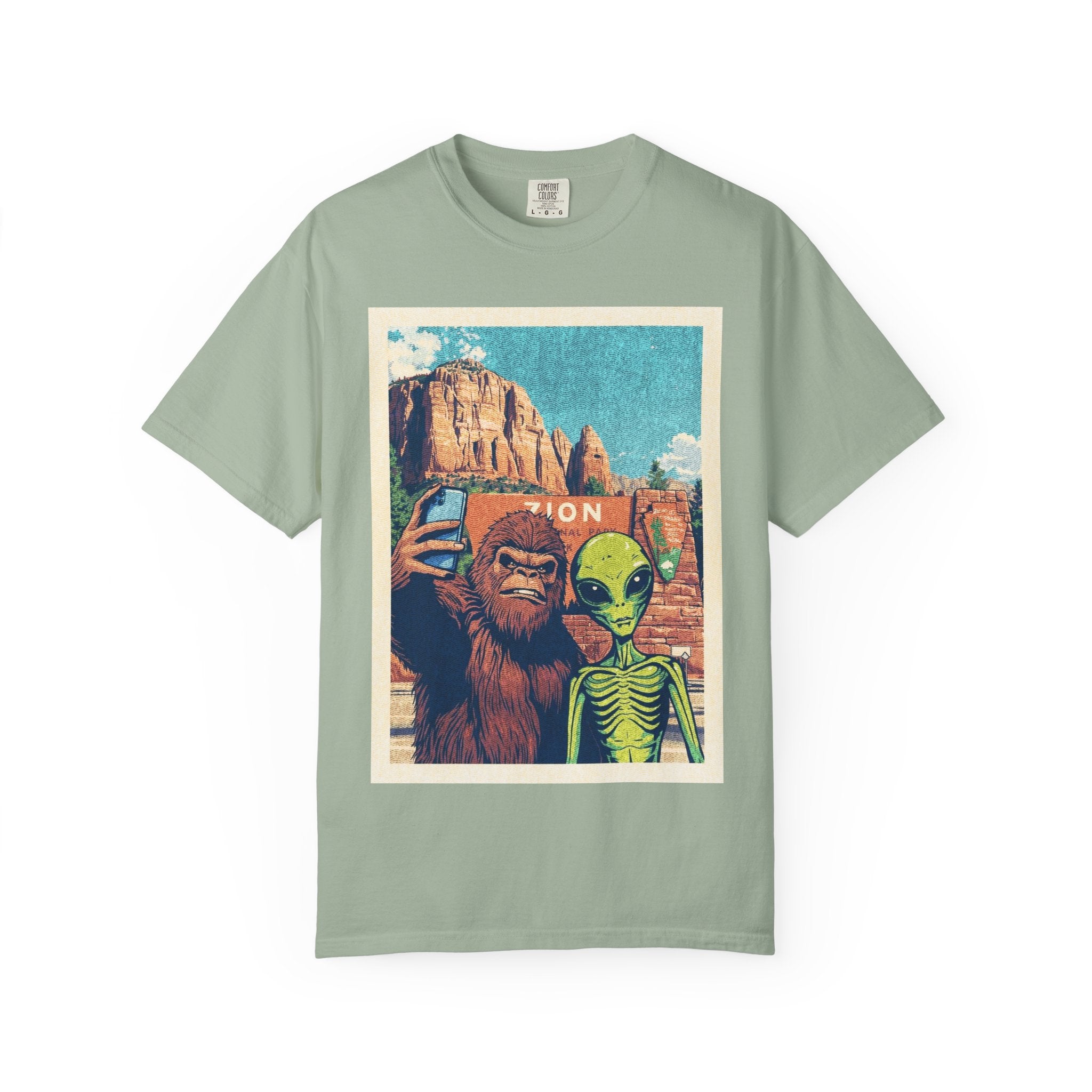 Alien & Bigfoot Zion National Park T-Shirt — National Park Adventure Tee