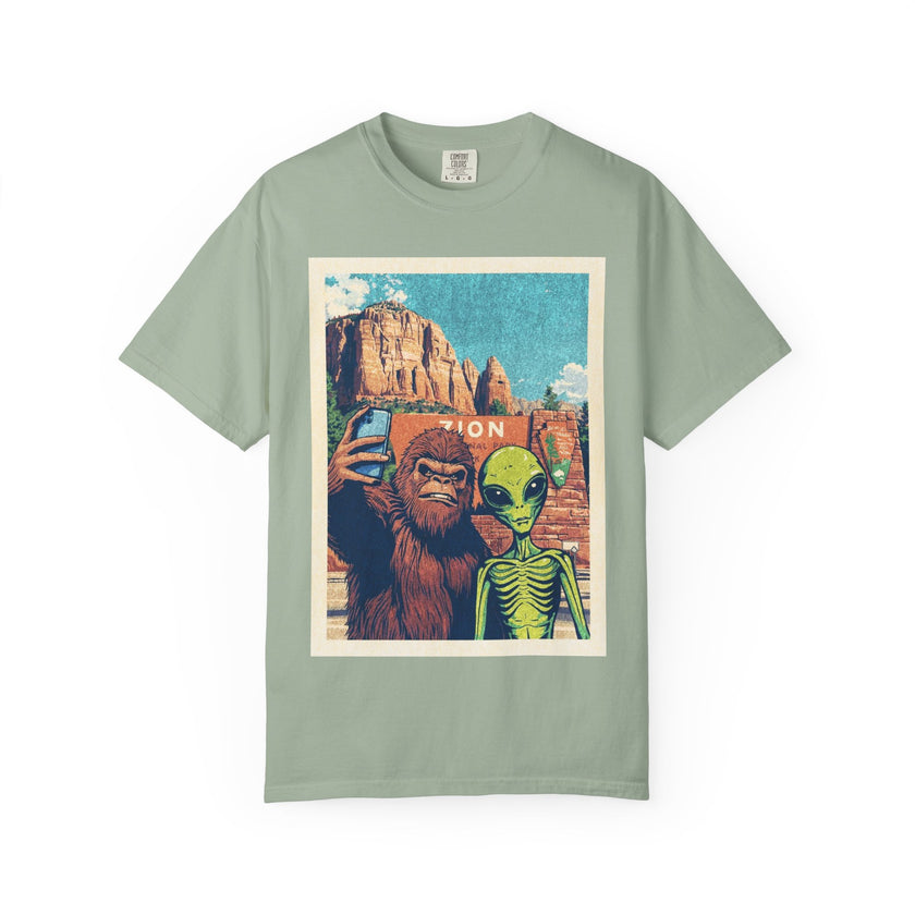Alien & Bigfoot Zion National Park T-Shirt — National Park Adventure Tee