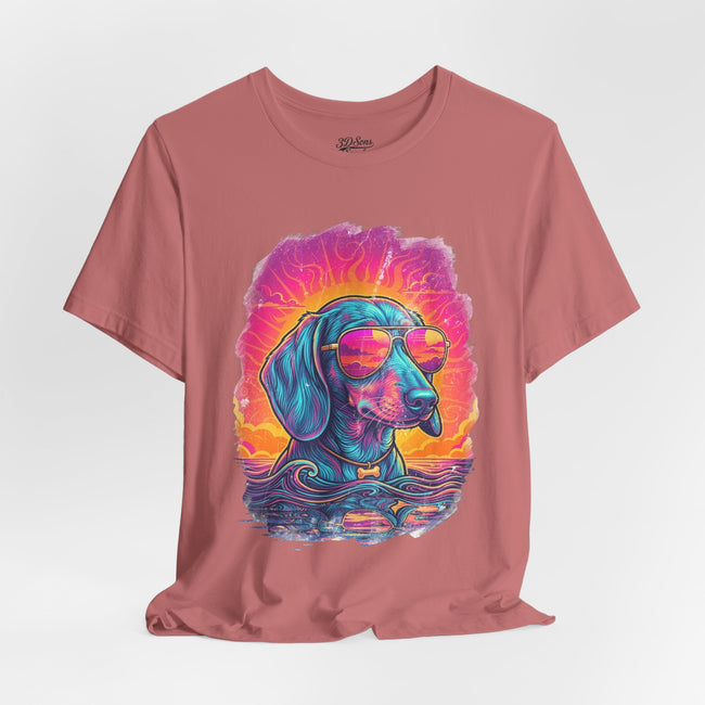 Dachshund Vice City Retro Tee 90's style