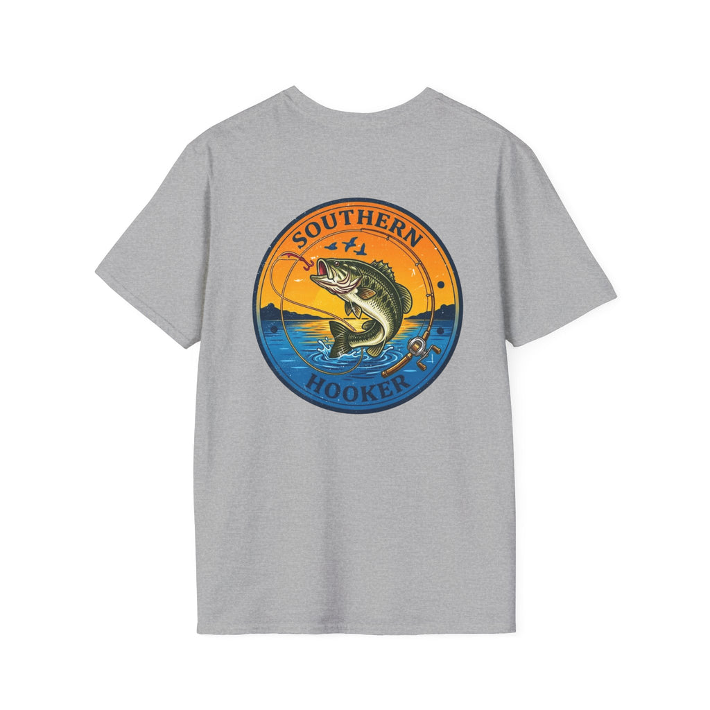 Southern Hooker Fish Graphic T-Shirt | Bass Fishing Retro Logo