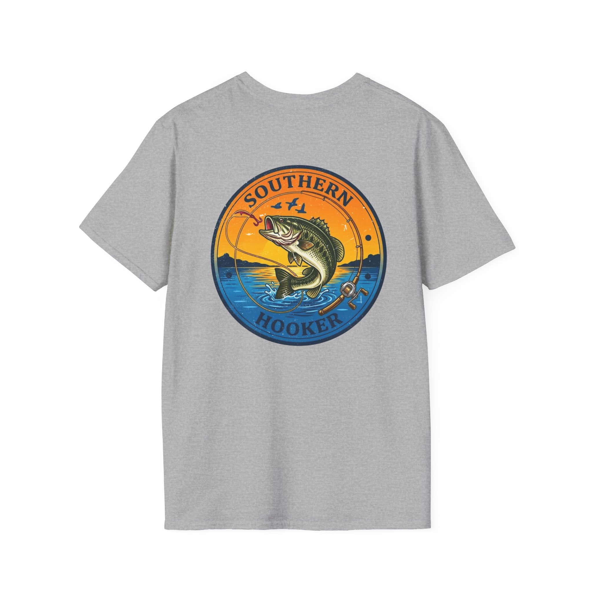 Southern Hooker Fish Graphic T-Shirt | Bass Fishing Retro Logo