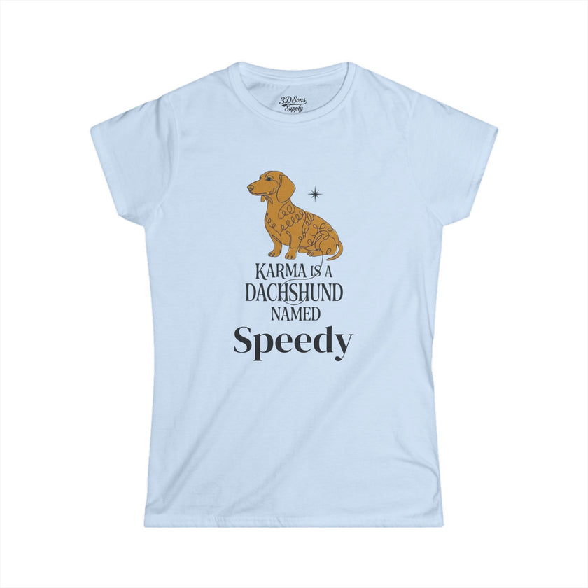 Karma Is a Dachshund Mid Century Tee | Personalized Name